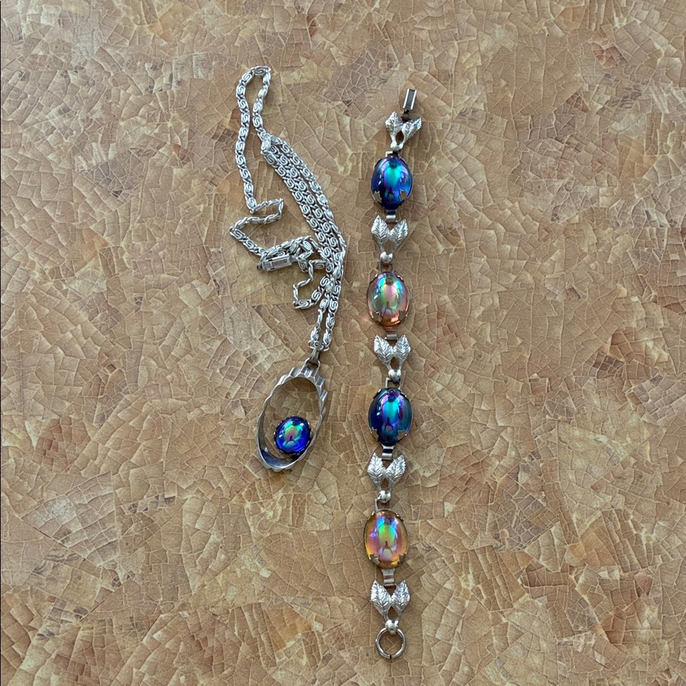 Elegant Silver and Blue Jewelry Set